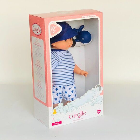 Corolle Bath Baby Martin Boy Doll w/Little Bath Whale 12"-30cm New in Box - Picture 10 of 16